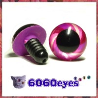 1 Pair Pink Swirly Hand Painted Safety Eyes Plastic eyes